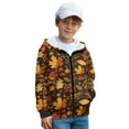 thumbnail image 3 of Xoenoiee Maple Leaves Print Hoodies Sweatshirt for Teen Boys Girls Thanksgiving Lightweight Hooded Long Sleeved Pullover Tops Coat Athletic Joggers Shirt with Pocket and Zipper, 8-10 Years, 3 of 7