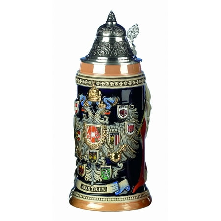

German Beer Stein Austria Coat of Arms Stein 0.75 liter tankard beer mug