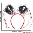 thumbnail image 4 of Diadema de Halloween con purpurina plateada y lentejuelas de calavera, cinta para el pelo con oropel de aluminio para fiesta de Halloween, 4 of 5