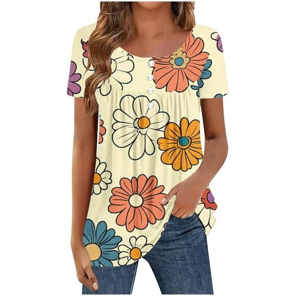 Otaozi Summer Tops For Women 2025 Trendy Womens Tops Dressy Casual Crop Petite Blouses For Women Size Petite Trendy Summer Clothes For Young Women