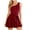 Wine, variant on Womens Summer Sleeveless One Shoulder Rompers Solid Belted Pleated Flowy Shorts Rompers Casual Trendy Jumpsuist