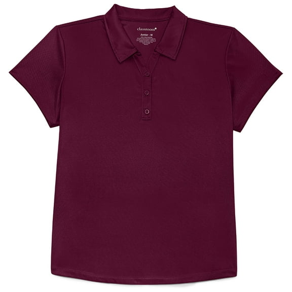 Classroom School Uniforms Adult Moisture Wicking Polo CR864X, M, Burgundy