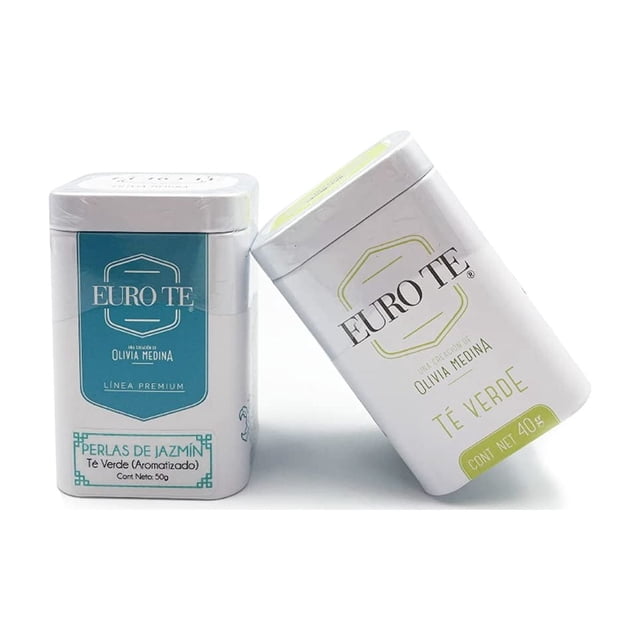 EURO TE Duo Pack de Tés Verdes con 40 gr de Té Verde Jazmín y 50 gr de Té Verde Perlas de Jazmín, de Hoja Suelta