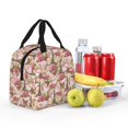 thumbnail image 4 of KLL Rose Flowers Print Insulated Lunch Bag Women, Reusable Cute Tote Lunch Box for Adult & Men, Leakproof Cooler Lunch Bags for Work Office Travel Picnic, 4 of 5