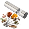 thumbnail image 3 of Molinillo de cocina de acero inoxidable con diseño de cabezal plano, molinillo de pimienta eléctrico automático con núcleo de cerámica, 3 of 8