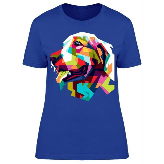 Colorful Abstract Dog T-Shirt Women -Image by Shutterstock, Female 3X-Large