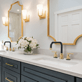 thumbnail image 5 of WOWOW Widespread Bathroom Faucet 3 Hole Bathroom Sink Faucet 2 Handle Vanity Faucet 8 Inch with Pop-Up Drain Black and Gold, 5 of 6