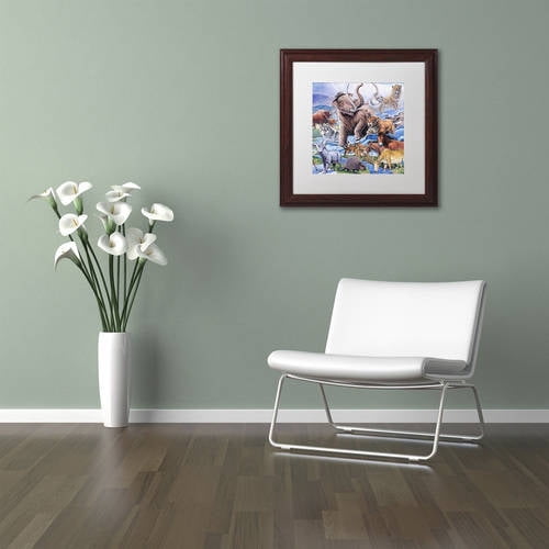 Trademark Fine Art 'Ice Age Color' Canvas Art by Jenny Newland, White Matte, Wood Frame