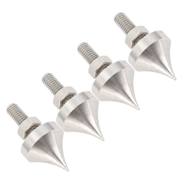 4 Pcs Pointes de Haut-Parleur Hi-Fi, Pieds d'Isolation de Haut-Parleur en Acier Inoxydable Antichoc, Pointe de Support d'Isolation pour Lecteur CD DVD, Cône de Support d'Isolation de Haut-Parleur