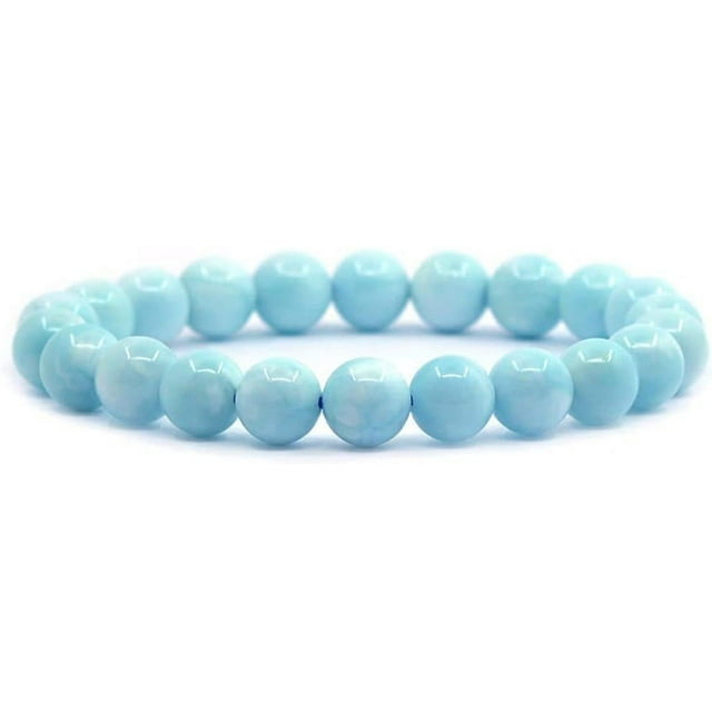 Bracelet Extensible Unisexe en Perles Rondes 8 mm en Hémimorphite Naturelle