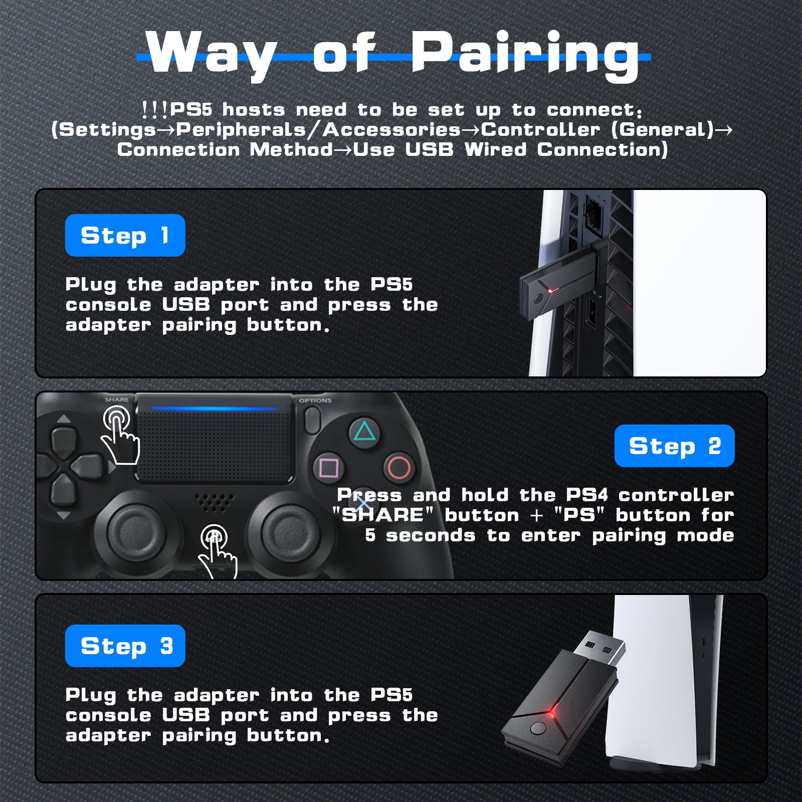 PS5 Receiver - Universal PS5 Receiver for PS4 Controllers