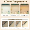 thumbnail image 3 of Led Lights for Desk 3000K to 6000K Color Temperature Led Light Bar Portable Under Desk Lighting Rechargeable Magnetic Desk Light Bar for Wall Desk Reading（Green）, 3 of 8