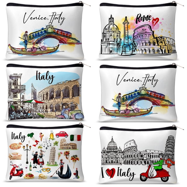 Bolsa de cosméticos Reginary City Souvenir Italy, 6 unidades, para mujer