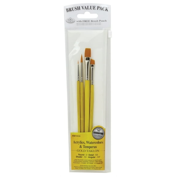 Royal & Langnickel(R) Gold Taklon Value Pack Brush Set-4/Pkg