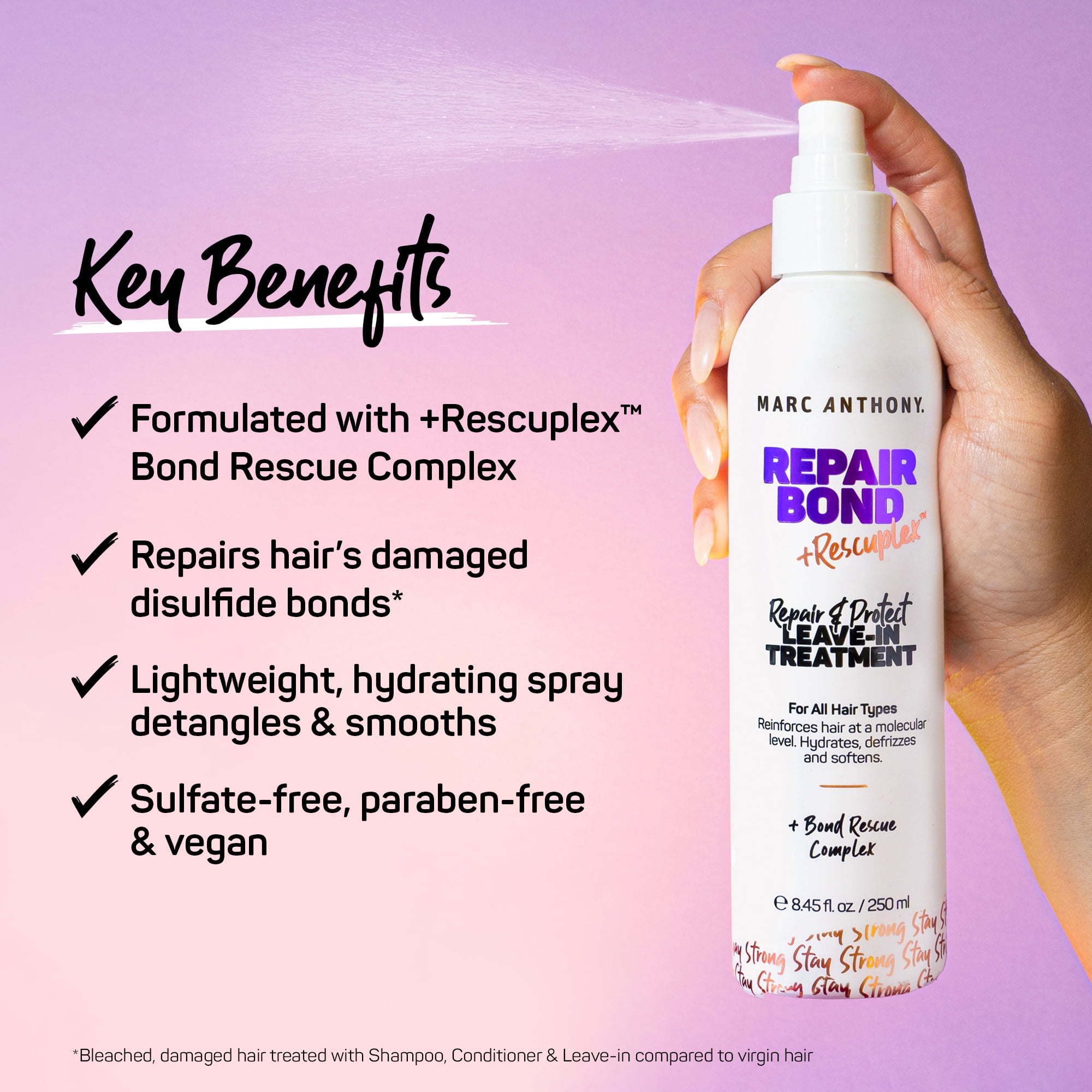 Marc Anthony Repair Bond Plus Rescuplex for All Hair Types, Leave in Hair and Scalp Treatment, 8.5 oz