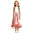 thumbnail image 4 of Avrnliq Girls Pink Ombre High Low Ruffle Skirt, Chiffon-Like Elastic Waist Flowy Skirt for Party Playdate, Size 6-14,Size 15 T, 4 of 8