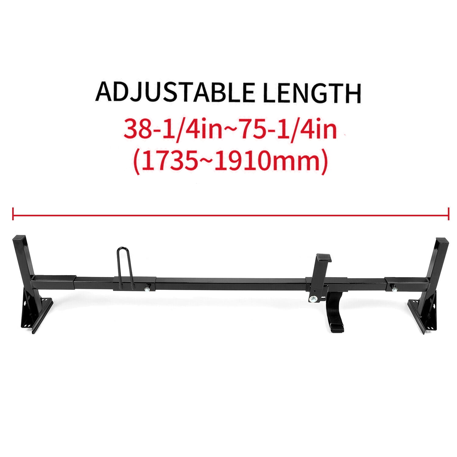KOJEM Universal Van Ladder Rack, Full-Size Roof Rack Steel Cross Members, Fit for Chevrolet Express Ford E-Series GMC Savana 3 Bars