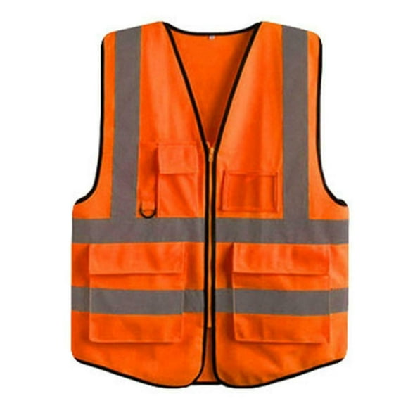 Safety Vest with High Visibility Reflective Tape Strip for Construction Sites