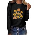 thumbnail image 1 of Pompotops T-shirt à Manches Longues Col Rond et Imprimé Femme Chemisier, 1 of 7