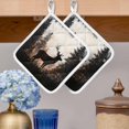 thumbnail image 2 of Forest Tree Elk Pot Holders for Kitchen Heatproof Potholder, 5 Pack Vintage Black Deer Animal Wild Plant Hot Pads Multipurpose Oven Pads Cloth Potholders Trivet for Cooking Baking, 2 of 8