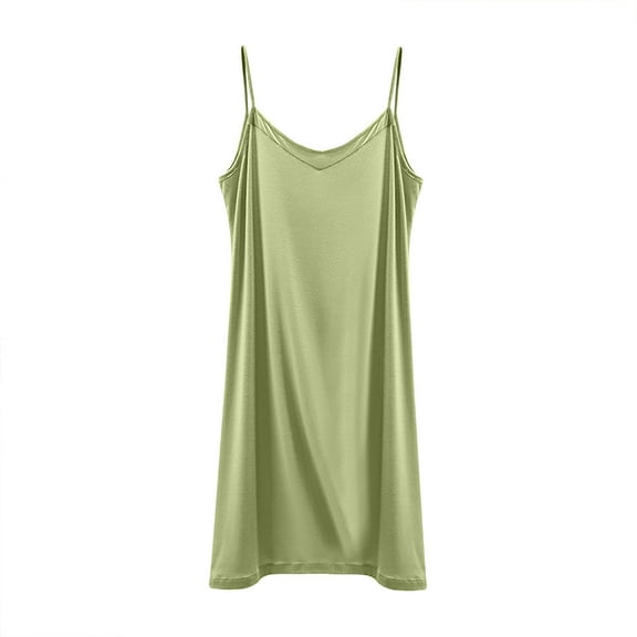 Oksale Sexy Strap Nightgown for Women Ultra Soft Modal Sleep Shirt Loose Fit Comfortable Lightweight Night Dress Sleeveless Solid Color Loungewear for Home Green XXL