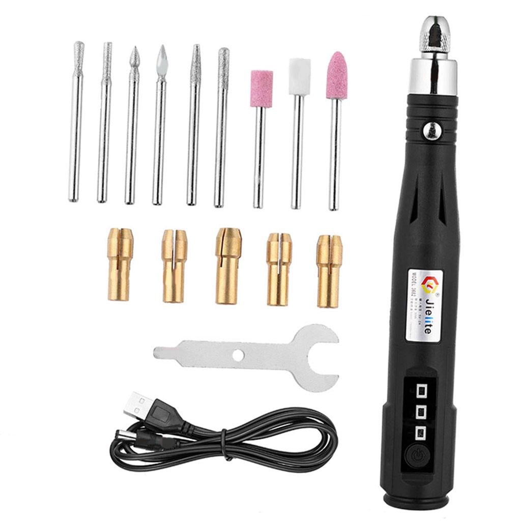 Miulika Multi-Function Rotary Electric Mini Drill Engraver Pen, Grinding Set for Polishing/Carving/Cutting/Cleaning/Sharpening DIY Tool Kit A, 16.8x2.5cm Package A