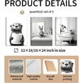 thumbnail image 3 of Funny Bathroom Animal Canvas Wall Art, Black and White Raccoon Penguin Wall Decor Prints, Animals the Bathtub Poster Picture for Bedroom Living Room Kids Room（Only canvas）, 3 of 6