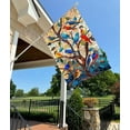 thumbnail image 2 of Stained Glass Hummingbird Garden Flags for Outside Spring Summer House Flag Flowers Large Burlap Yard Flag 28x40 Inch Double Sided Seasonal Outside Decoration, 2 of 13
