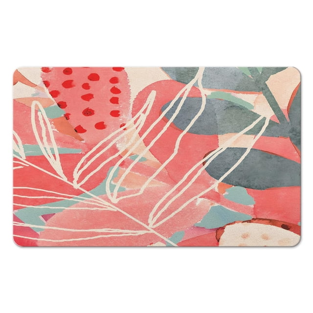 Enjoy Luxurious Comfort with Our 20x32 in Long, Non-Slip Bathroom Rugs - Cute Abstract Fluid Design, Machine Washable!