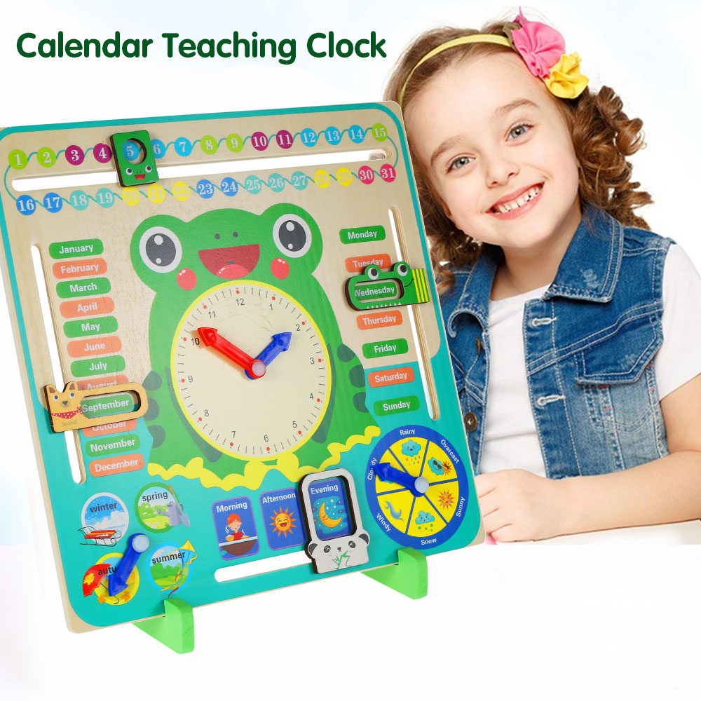 ZTOO Calendar Teaching Clock Children Teaching Clock Learning Time