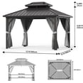 thumbnail image 7 of Homhougo Outdoor Gazebo Tent, 13x10FT Gazebo Tent with Mosquito Netting Outdoor Canopy, 4 Sided Sun Shelter Wind Cloths Aluminum Alloy Pavilion Tent for Patio,PC Solar Panel for Lawn,Garden, 7 of 7