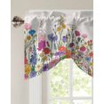 thumbnail image 2 of Tie Up Valance Curtain for Kitchen, Natural Plant Farm Flowers Grass Rod Pocket Short Curtains Adjustable Tie-Up Shade Valances, Blossom Botanical Window Treatment for Bathroom Living Room Bedroom, 2 of 7