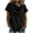 Black, variant on Shirts for Women Summer Tie Neck Bow Knot Linen Tops Trendy Casual Business Short Sleeve Blouse
