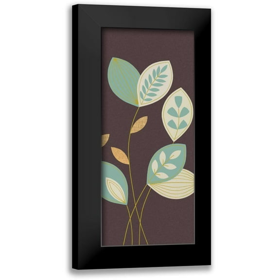 Design Show 8x14 Black Modern Framed Museum Art Print Titled - Blue Flutter I
