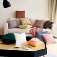 thumbnail image 2 of Taibuwu throw pillow covers 18x18 inch set of 2 fuzzy striped soft pillowcase with velvet back faux rabbit fur cushion covers decorative home decor for spring couch sofa bedroom livingroom, 2 of 6