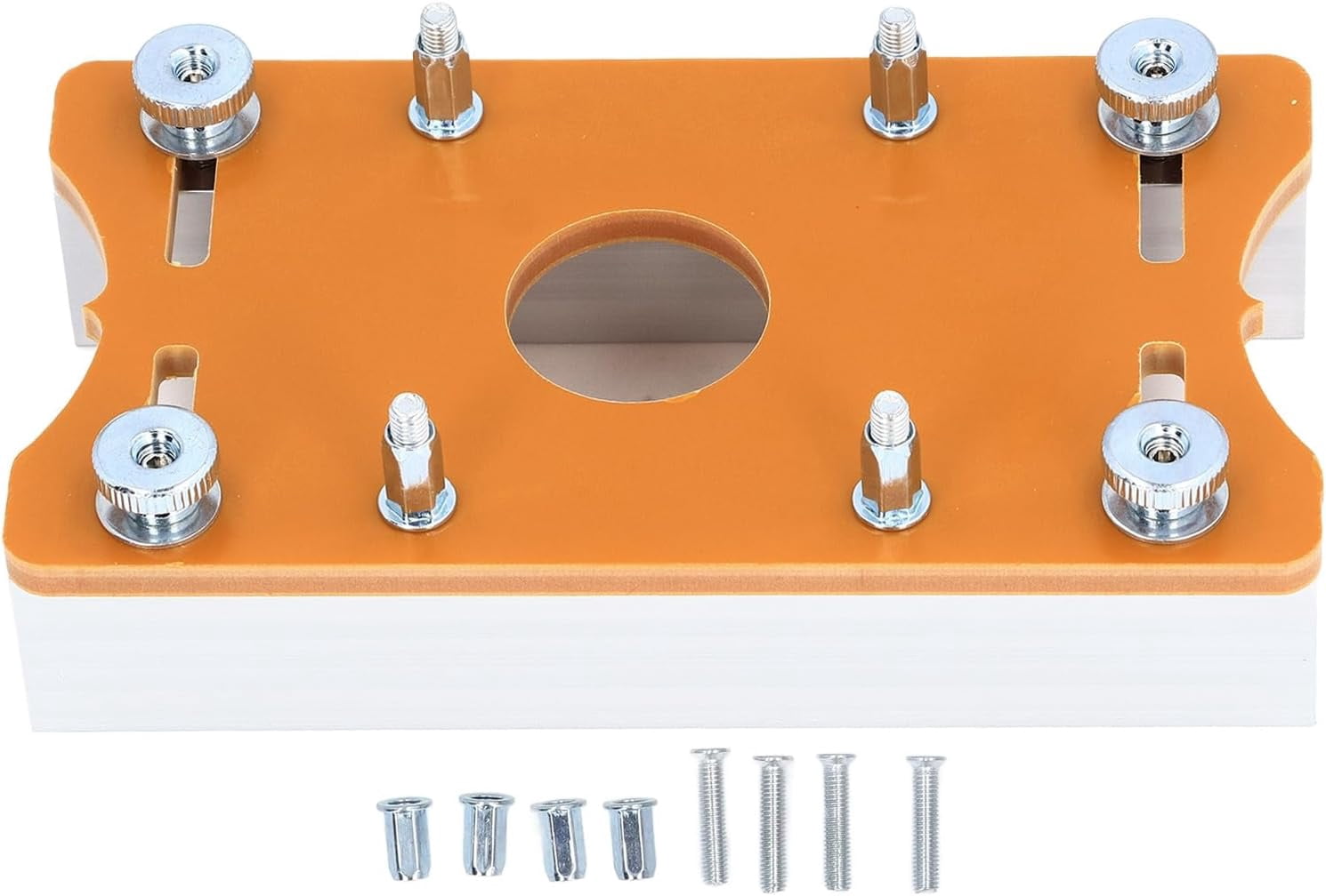 CATPAN Trimming Machine Bracket, 2 in 1 Invisible Fastener Slotting Bracket for Woodworking, Aluminum Alloy Wood Router Slotting Locator, Woodworking Router Base for 65mm Router