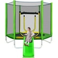 thumbnail image 1 of 7FT Trampoline for Kids with Safety Enclosure Net, Slide and Ladder, Easy Assembly Round Outdoor Recreational Trampoline, 1 of 9