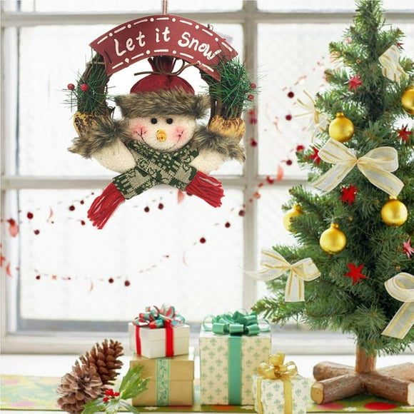 fastboy Cartoon Christmas Wreath for Front Door Christmas Home Door Hanger Wall Decoration
