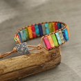 thumbnail image 3 of TOWED22 Bracelet de Perles Réglable en Cuir Chakra Wrap (Multicolore), 3 of 4