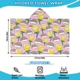 thumbnail image 2 of Pink Hedgehog Rose Pattern Hooded Bath Towel，50"x30" for Ages 3 To 12 Kids, Quick Dry Lightweight Soft Microfiber Hood Beach Towel Cover Up for Kids, 2 of 7