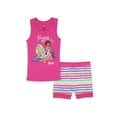thumbnail image 7 of Barbie Girls' Princess Vibes Characters Sleep Pajama Set Tank Top Shorts, 7 of 7