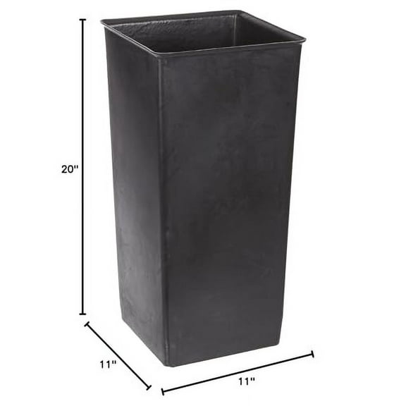 Witt Industries 13R Plastic 13-Gallon Rigid Waste Liner, Square, 11" Width x 11" Depth x 20" Height, Black