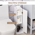 thumbnail image 6 of CoSoTower Toilet Paper Cabinet, Small Bathroom Corner Floor Cabinet with Doors and Shelves, Thin Storage Bathroom Organizer for Paper Shampoo, White, 6 of 8