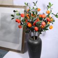 Artificial Tangerine Branches, 6 Head Artificial Orange Branch