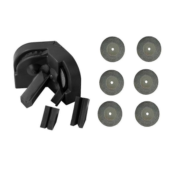 Black Multi-Functional Drill Bit Sharpener Tool with 6 Pcs Grinding Wheels