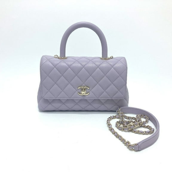 Pre-Owned CHANEL A92990 Matelasse Coco Handle Bag Shoulder Handbag Caviar Skin...