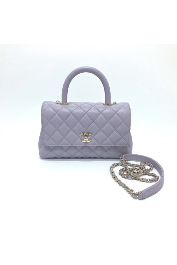 Pre-Owned CHANEL A92990 Matelasse Coco Handle Bag Shoulder Handbag Caviar Skin...