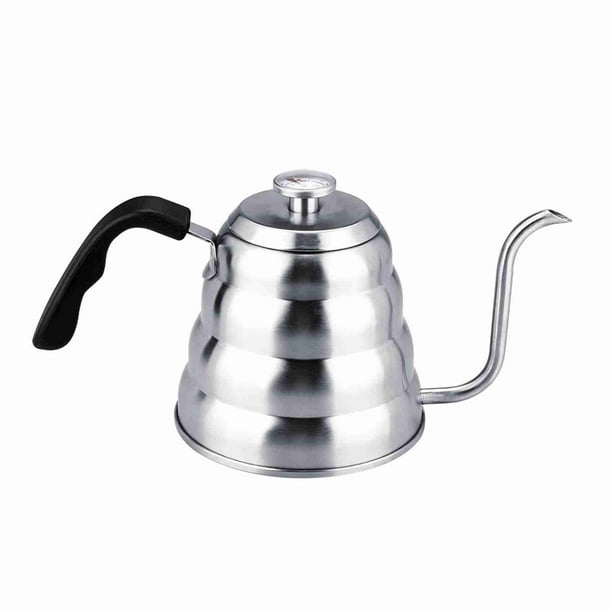 Tetera de cuello de cisne de acero inoxidable 304 con termómetro para café (1,2 L)