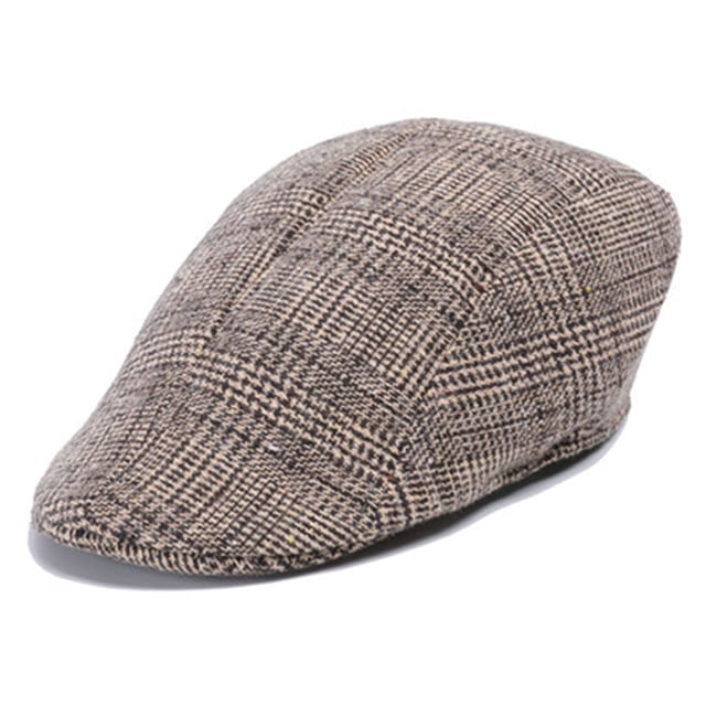 Boina para hombre Sombrero plano para vendedor de periódicos Gorra ajustable Sombrero de hombre transpirable Patrón de estilo europeo y americano Sombrero octogonal Otoño e invierno Gorra con visera
