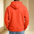 thumbnail image 5 of Men's Solid Color Pullover Hoodie, Drawstring Long Sleeve Loose Fit Casual Daily Fall Sweatshirt with Front Pocket Saffron 2XL, 5 of 5